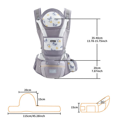 IULONEE Babytrage Baby-Tragetasche Babytrage Neugeborene Ergonomische Babytrage Einfach Anzuziehen Babytrage Hüftsitz Baby Tragegurt Babytragetuch Ideal Für Freihändiges Elterndasein (Grau)