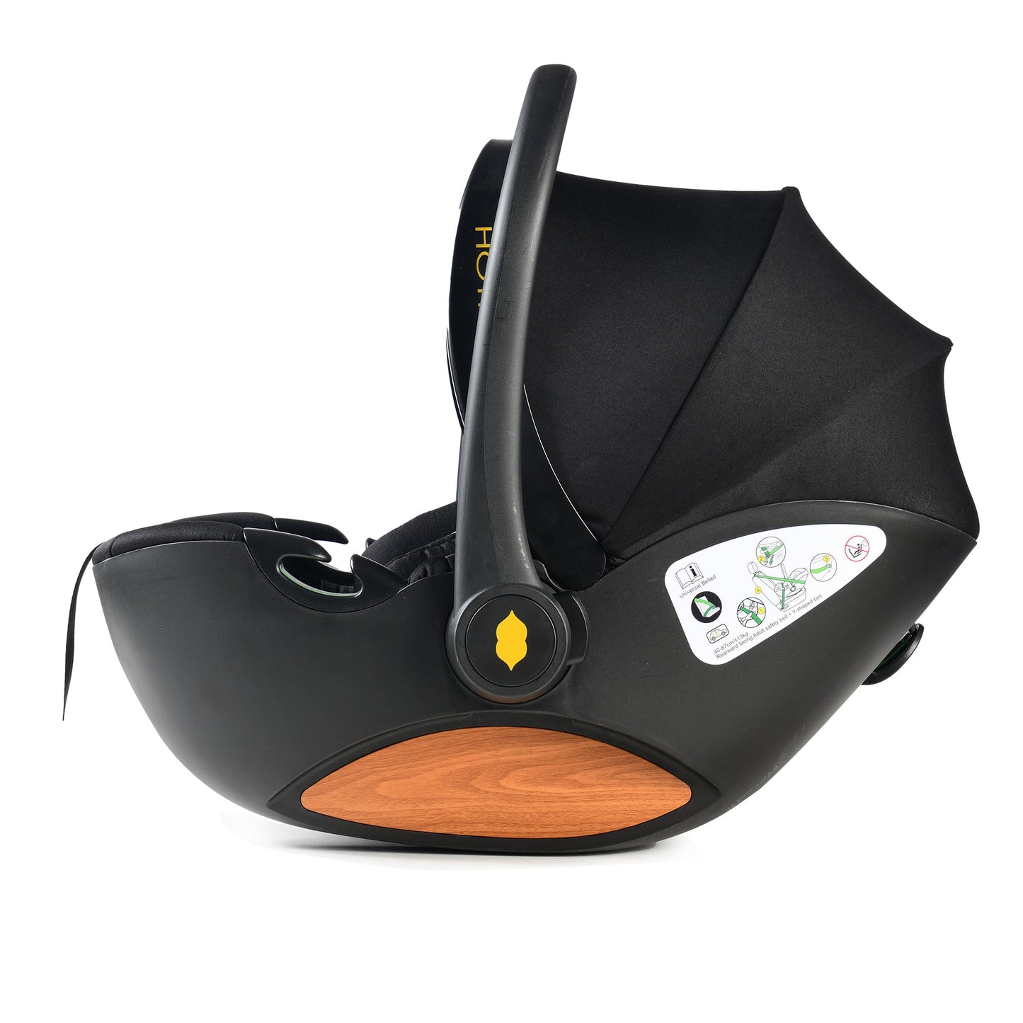 Hot Mom Kinderwagen 3in1 Set Klassik Kombikinderwagen, Modell F22 mit Alu-Rahmen/Vollgummireifen (Schwarz)