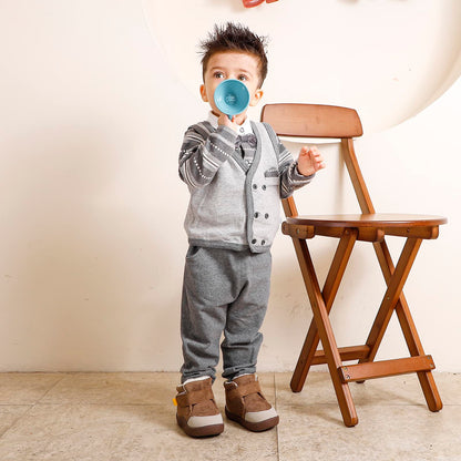 MASOCIO Winter Shoes Baby Boots Boys Girls Baby Shoes Winter Plush Flat Rubber Non-Slip Size 18-23 EU