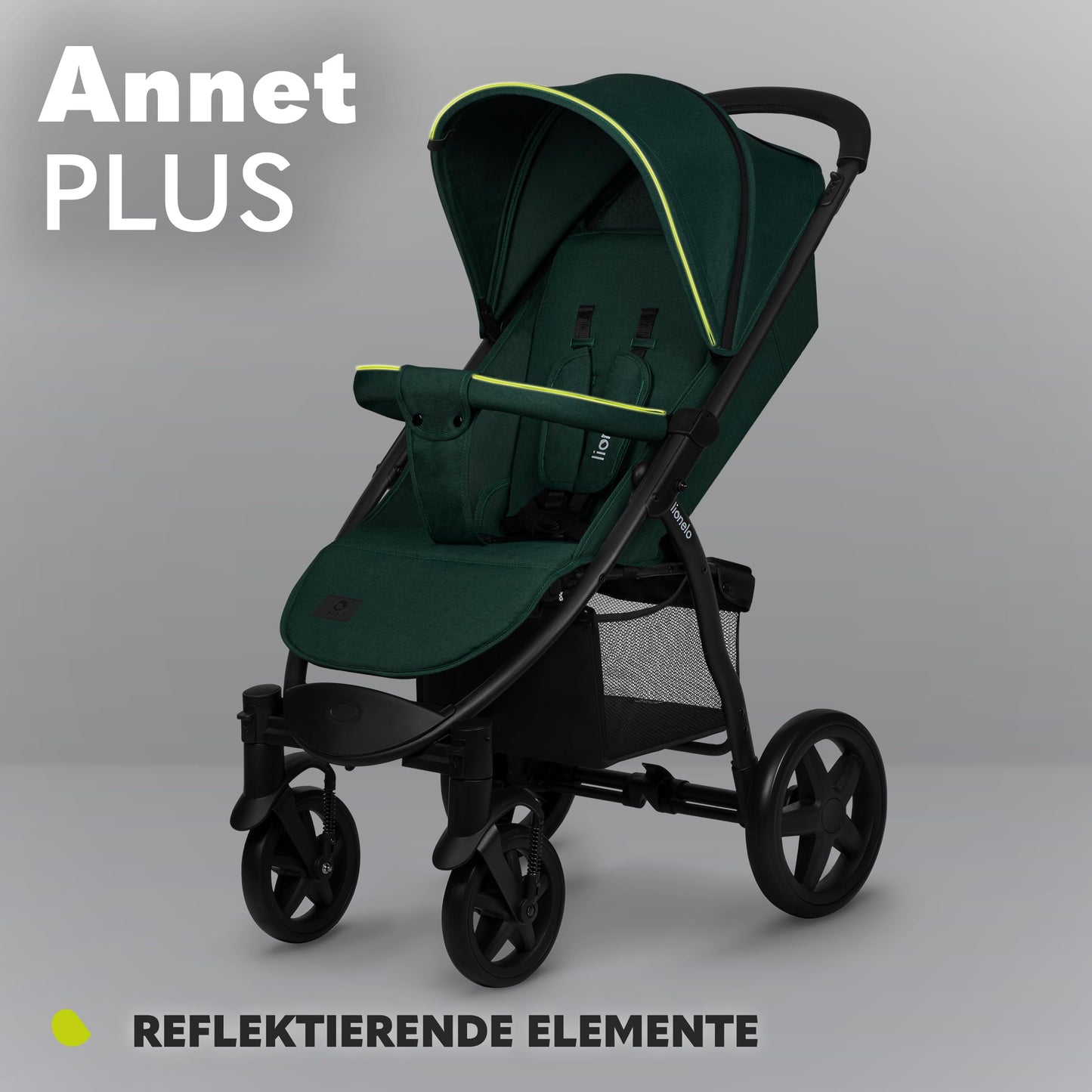 LIONELO Annet Plus Buggy up to 22 kg with Reclining Function, Small Folding Pushchair with Accessories, EVA Foam Wheels, Mosquito Net, Foot Cover Drink Holder, Basket Dreamin