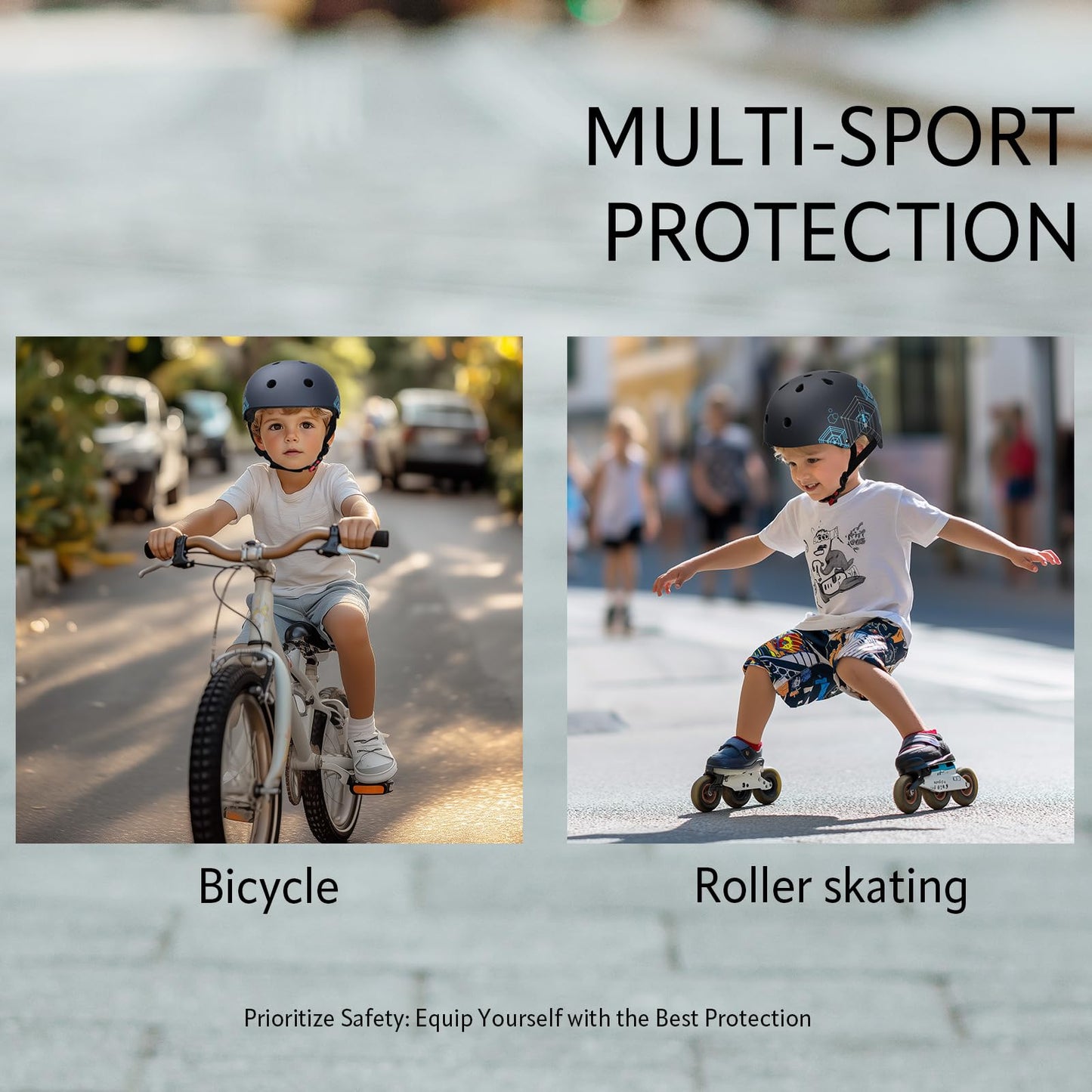 YOOXARMOR Fahrradhelm Kinder, Verstellbar Skaterhelm Reithelm für 3-5-8 Jungen und Mädchen Kinderfahrradhelm Leicht Einstellbar 50-54CM für Fahrrad Roller Skateboard Scooter