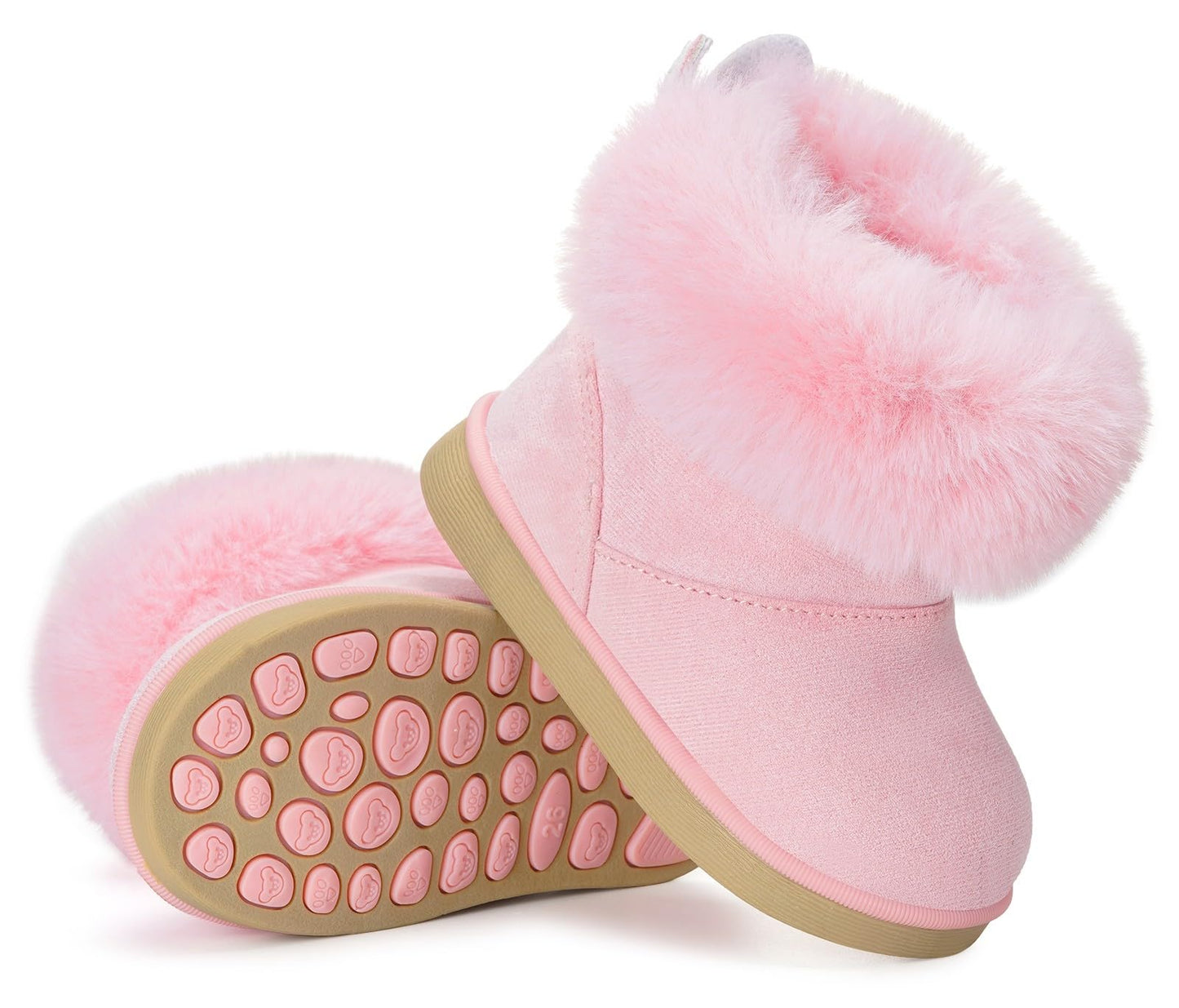 Gaatpot Baby Boots, Girls' Boots, Winter Shoes, Snow Boots, Children's Slip-On Boots, Warm Plush Lined, Comfortable, Rabbit Ears, Shoes, EU 20-29