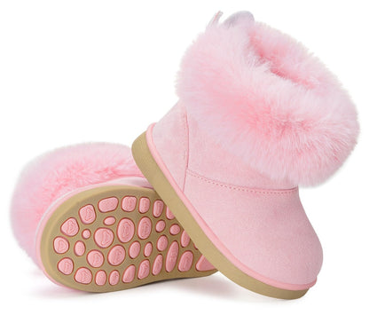 Gaatpot Baby Boots, Girls' Boots, Winter Shoes, Snow Boots, Children's Slip-On Boots, Warm Plush Lined, Comfortable, Rabbit Ears, Shoes, EU 20-29