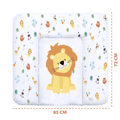 Wickelauflage Wickelunterlage abwaschbar und wasserdicht 75x72 cm - Wickelmatte zum Auflegen auf Wickeltisch Wickelaufsatz Wickelkommode oder Waschmaschine changing mat 75 x 72 Safari Motiv