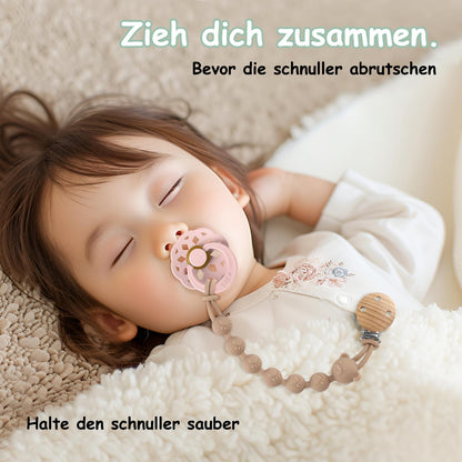 3er-Pack Schnullerkette Aus Silikon, Schnullerkette Mädchen und Mit Namen Junge, Geeignet für Baby, Hält Schnuller Sauber, Weiche Flexible BPA Frei Langlebig–Hohe Robustheit, Mandel Grün Blau