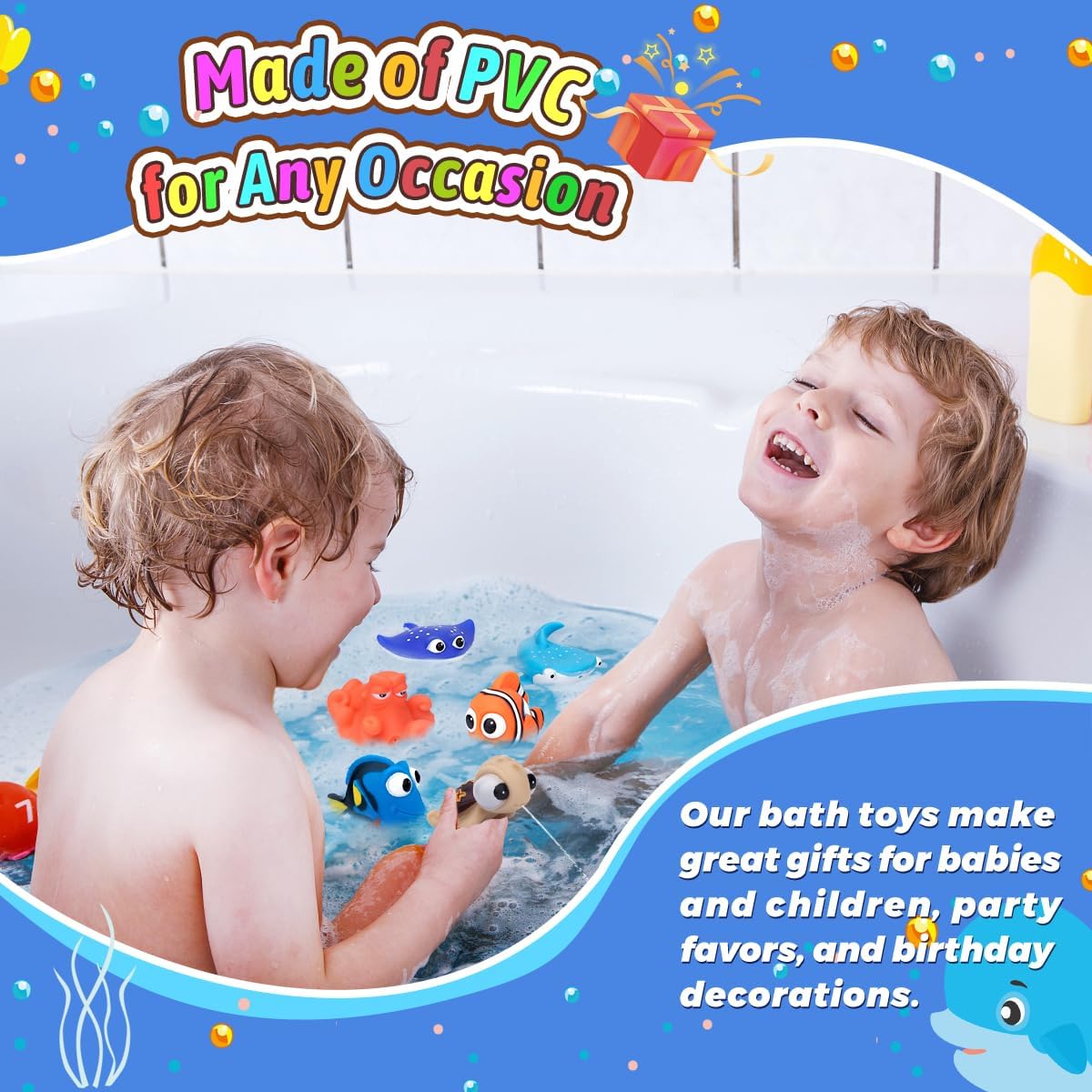 Anzmtosn Schwimmen Babys Badezeit Fisch Spielzeug Glücklich Unterwasser Geschichte Wasser Spritzen Spray Badewanne Baby Spielen Kinder Wasser Spielzeug (5 STÜCKE)