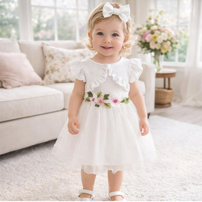 Toddler Baby Girl Dress and Cardigan Set Long Sleeve Cotton Princess Tutu Dresses with Outfits Coat