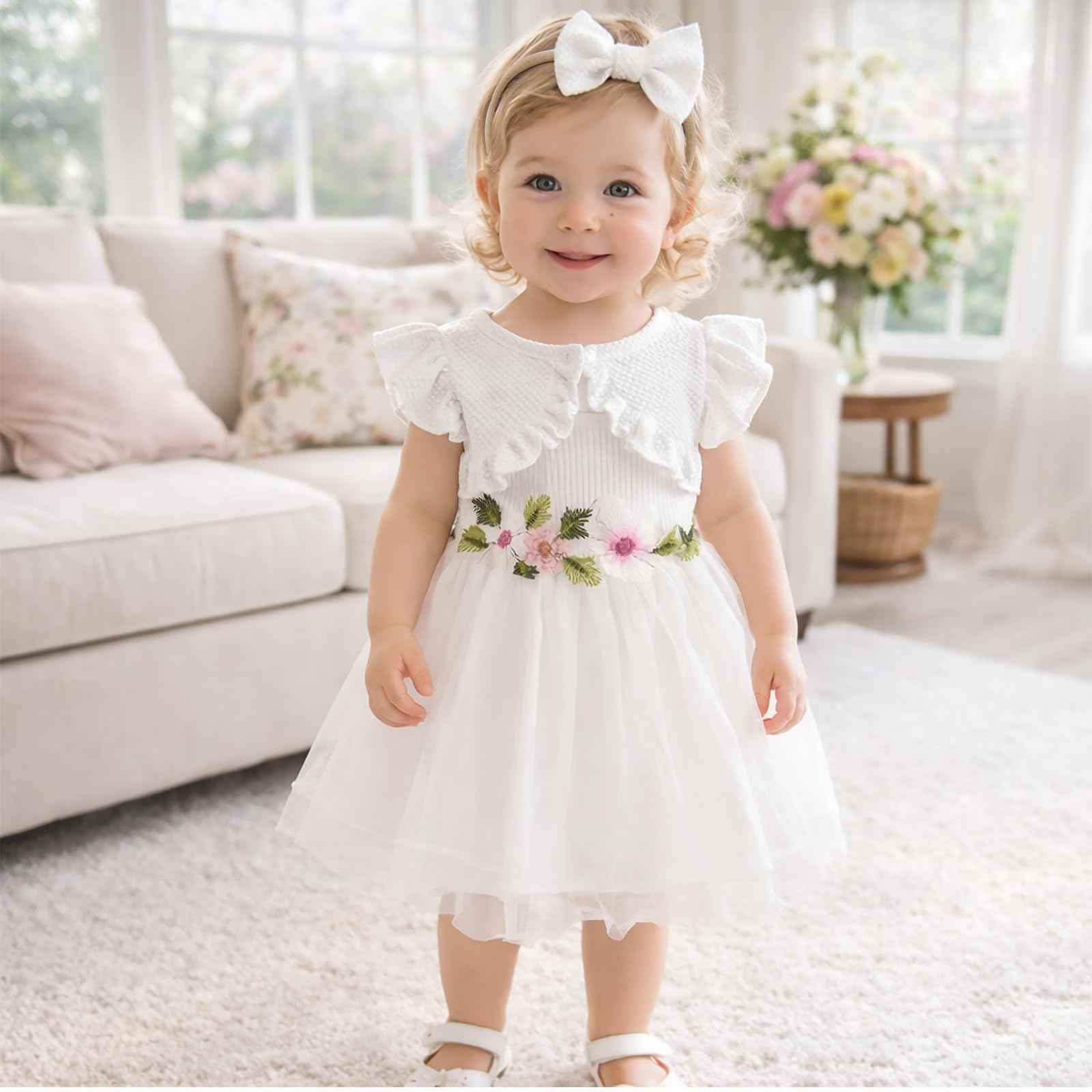 Toddler Baby Girl Dress and Cardigan Set Long Sleeve Cotton Princess Tutu Dresses with Outfits Coat