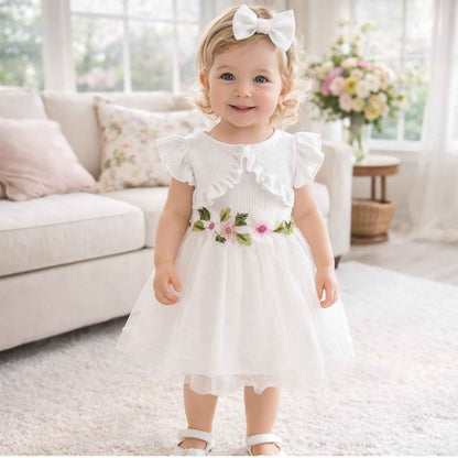 Toddler Baby Girl Dress and Cardigan Set Long Sleeve Cotton Princess Tutu Dresses with Outfits Coat