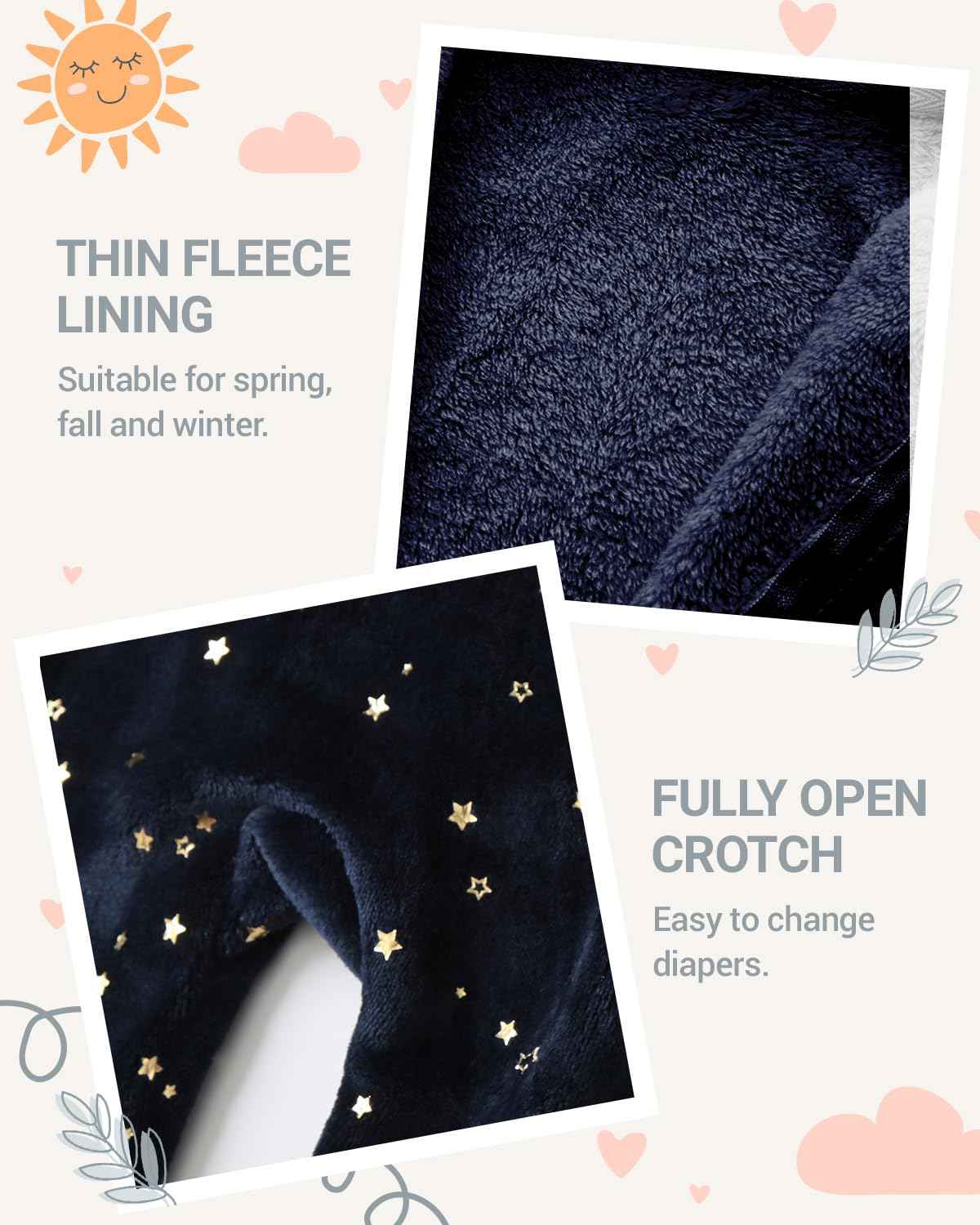 WYTbaby Baby Jumpsuit Winter Fleece Snowsuit Baby Warm Romper with Hood Autumn Winter for Boys Girls 0-12 Months
