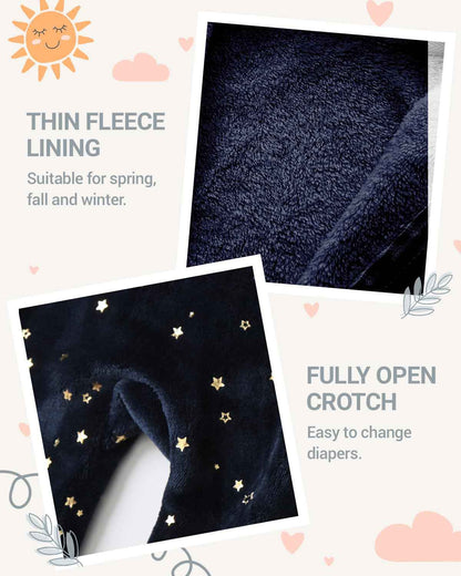 WYTbaby Baby Jumpsuit Winter Fleece Snowsuit Baby Warm Romper with Hood Autumn Winter for Boys Girls 0-12 Months