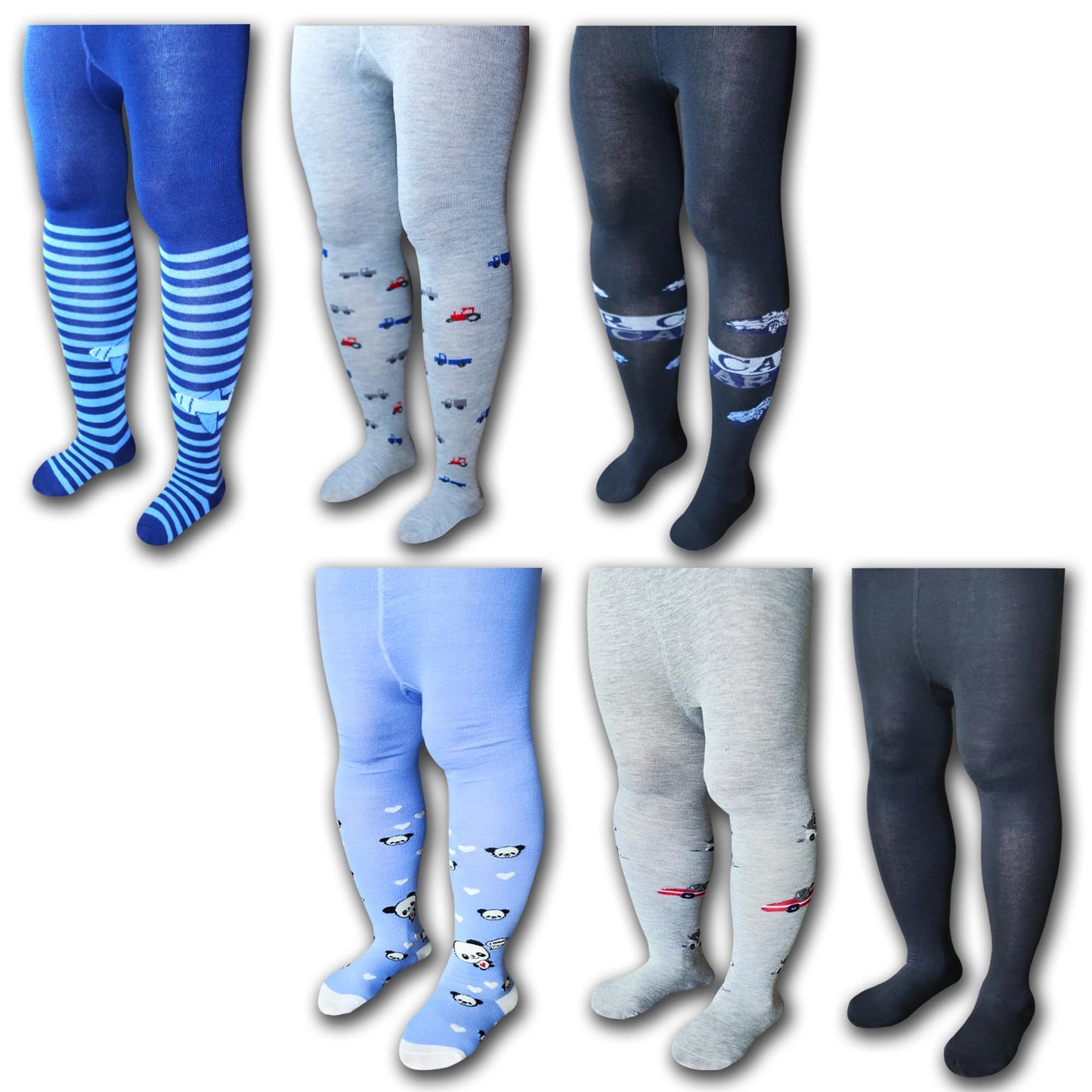 MRCC 12777 Pack of 6 Boys' Children's Knitted Tights Fine Knitted Cotton