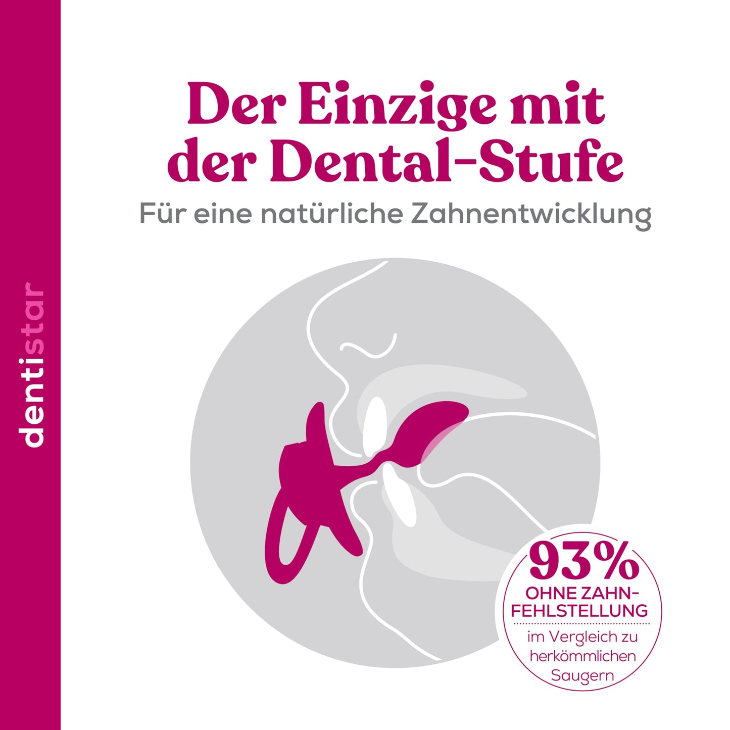 dentistar Silikon Schnuller 3er-Set - Größe 3, ab 14 Monate - Zahnfreundlicher Nuckel mit Dentalstufe – BPA-frei - Made in Germany - Blumen, Lila