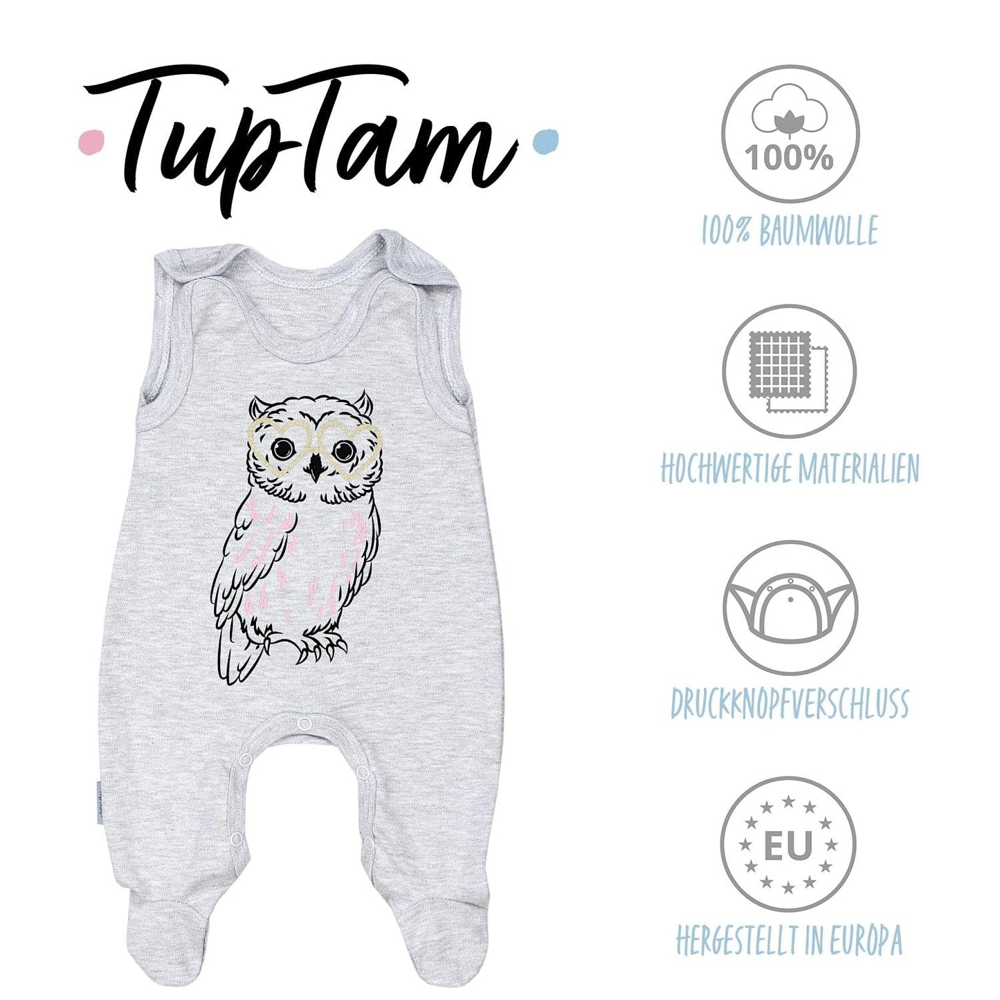 TupTam Baby Mädchen Strampler mit Aufdruck Spruch 3er Pack