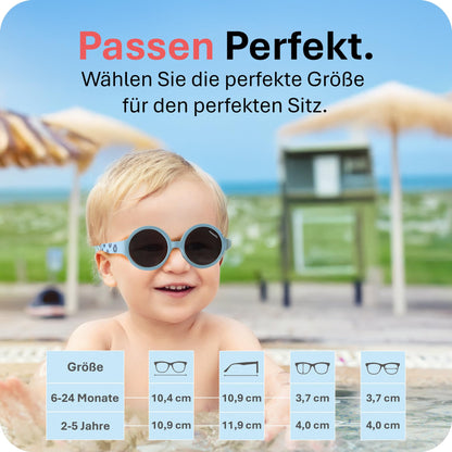 Mausito Sonnenbrille Kinder 6-24 Monate & 2-5 Jahre | VERGLEICHSSIEGER Kindersonnenbrille 100% UV-Schutz | BIEGSAM | Schadstofffreie Kindersonnenbrillen mit Band | Europäisches Design für Kinder