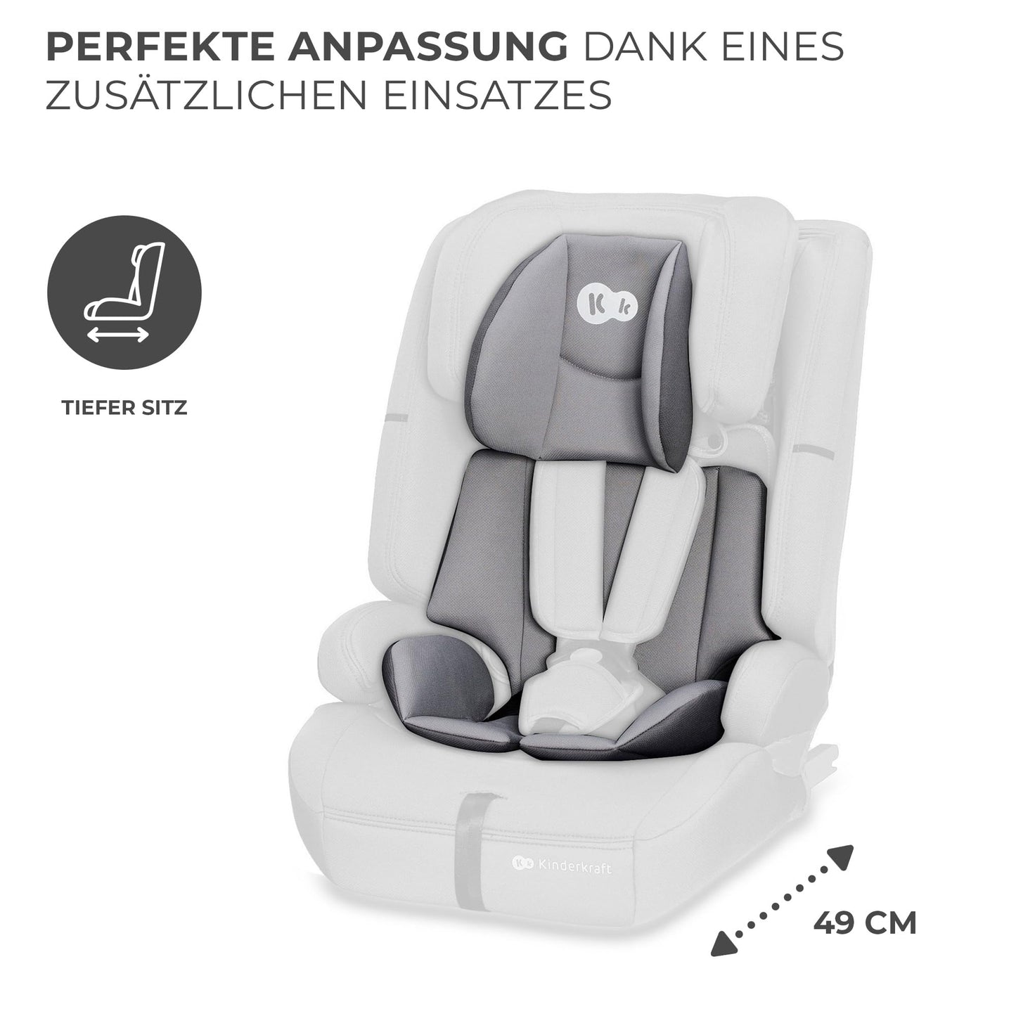Kinderkraft SAFETY FIX 2 I-SIZE 76-150 cm Kindersitz 9-36 kg, Kinderautositze mit isofix, Einstellung der Kopfstütze, spezielle Sicherheitssysteme, 5 punkt gurte, Einsatz im set, Schwarz