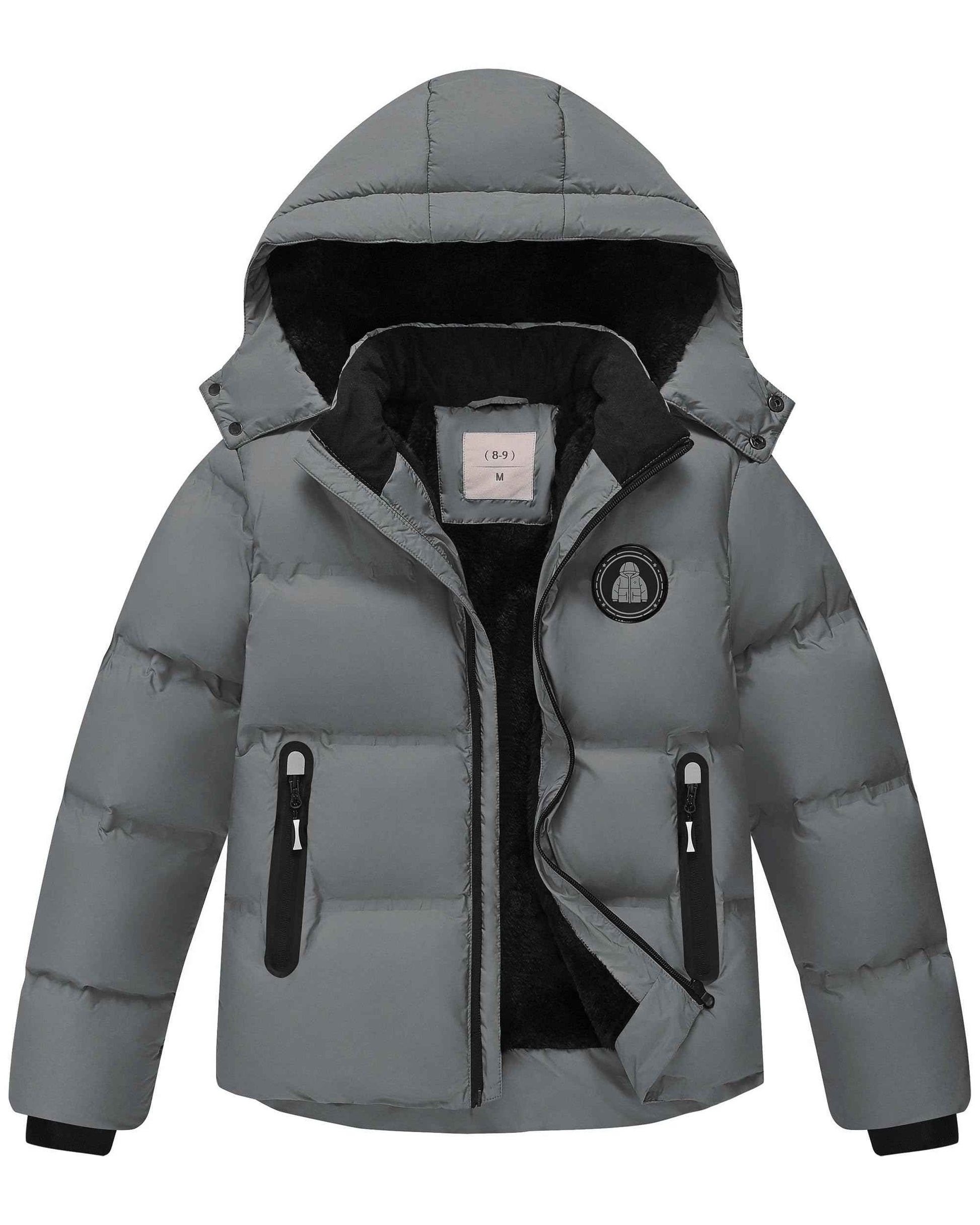 Winter Jacket Boys Girls Kids Jacket Warm Lined Puffer Jackets Children's Jackets Winter with Removable Hood Hiking Jacket