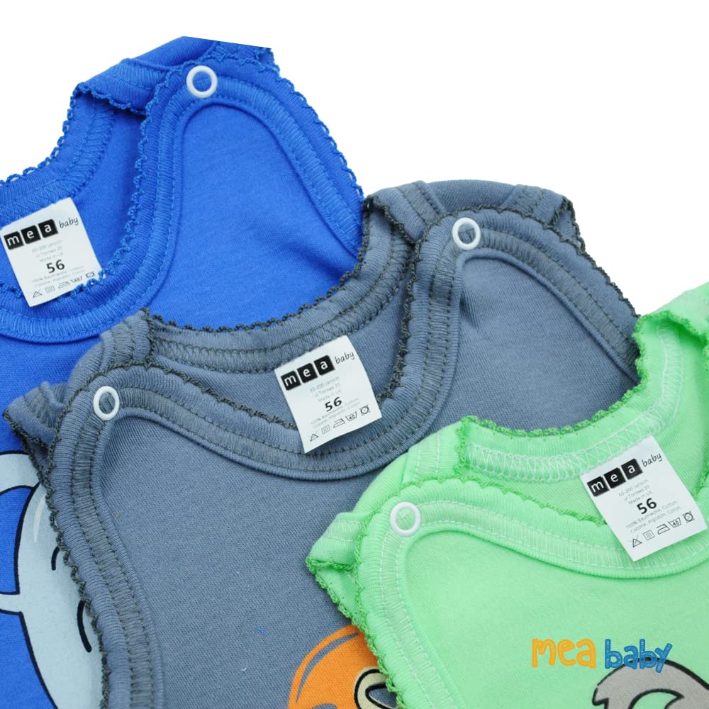 MEA BABY Unisex Baby Romper with Print 100% Cotton Pack of 5 Baby Romper for Girls Baby Romper for Boys