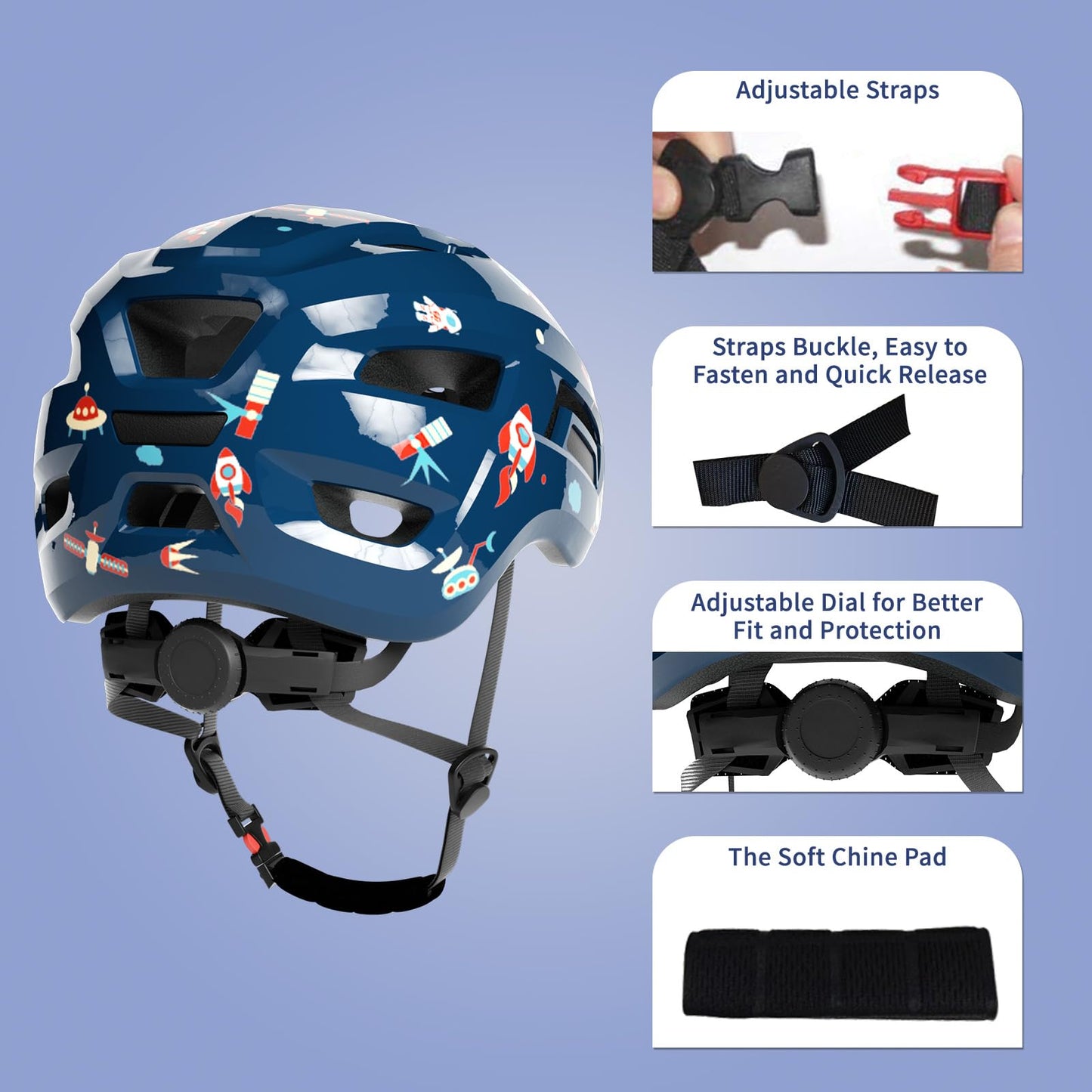 FAYDUDU Toddler Helmet Children's Bicycle Helmet Baby Multi-Sport Adjustable Helmet Sports Helmet Cycling Bicycle Scooter Skateboard Helmet Lightweight for Children Boys Girls from 2-8 Years Old