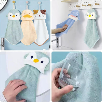 Vegena 5 Stück Kinder Handtücher Set, Waschlappen Kinder Korallenvlies Kinderhandtuch Kleine Waschlappen Baby Handtücher Süße Tiere Handtuch Kinder Personalisiert Hand Towel Kinderwaschlappen