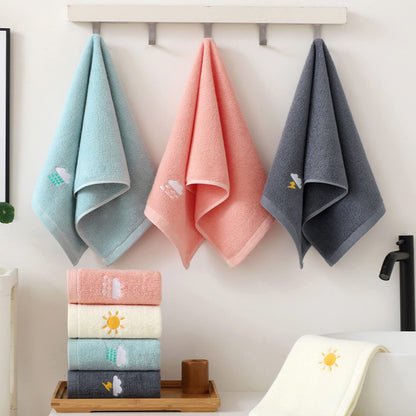 Guaksxi Pack of 4 Face Cloths Children's Towels Soft 4 Colours Children's Bath Towels 100% Cotton Face Towels Baby Bath Towel for Children (25 x 50 cm, Colourful Animal)