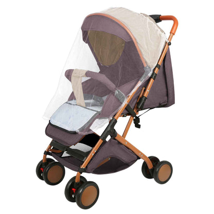 Buggy für Babys, ultraleicht, kompakt, faltbar und neigbar, von Geburt bis 25 kg, mit Trolley-System, Regenschutz inklusive, ausziehbarer Haube, C-schwarz