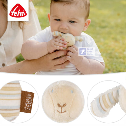 Fehn Mini-Rassel Otter – Mini-Greifling zum Rasseln, Fühlen, Spielen mit kuschelweichem Stoff-Tier – ein treuer Begleiter für Babys und Kleinkinder ab 0+ Monaten
