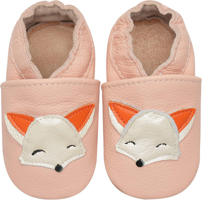 IceUnicorn Babyschuhe Krabbelschuhe aus weichem Leder für Jungen und Mädchen – Rutschfeste Lauflernschuhe für Kleinkinder