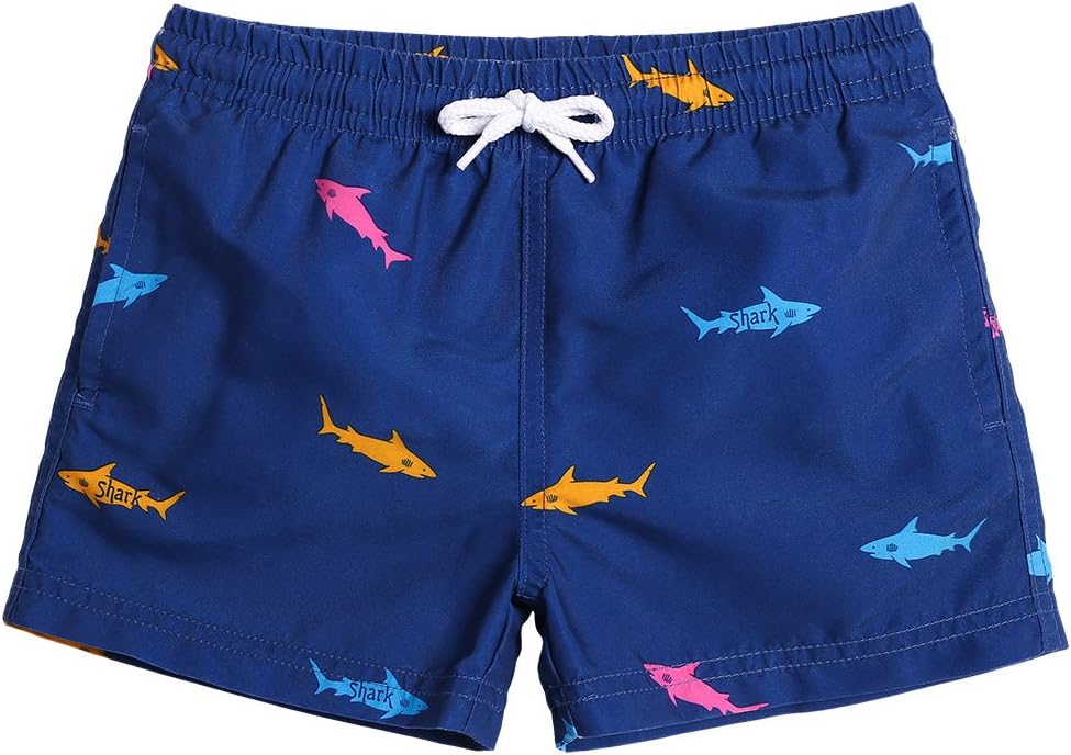 MaaMgic Boys’ Small Swimming Shorts, Quick-Drying Board Shorts with Mesh Lining, Pockets and Adjustable Drawstring