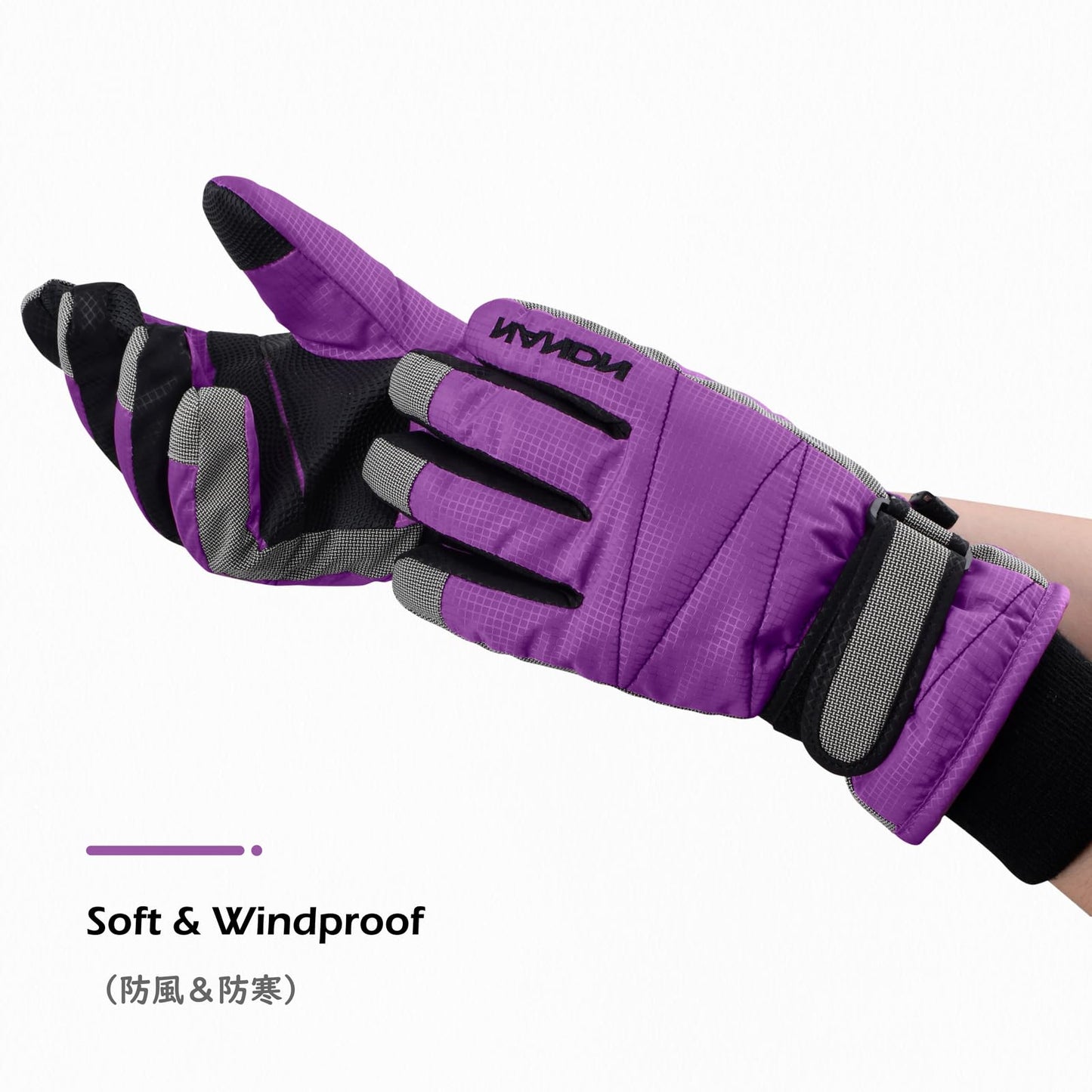 TRIWONDER Children's Ski Gloves, Thermal Fleece Gloves, Warm Winter Gloves for Boys and Girls
