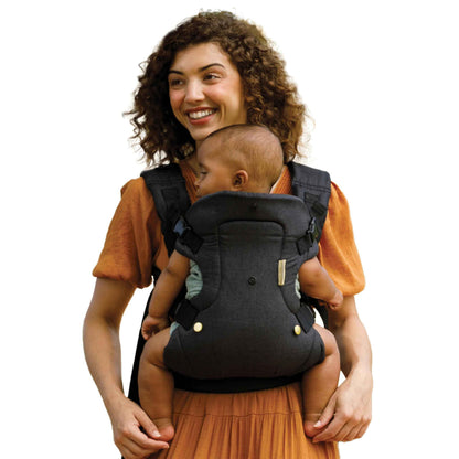 Infantino Flip Advanced 4-in-1 Babytrage, Ergonomisch, Umwandelbar, mit Blickrichtung Nach Innen und Außen, Vorne und Hinten Tragbar für Neugeborene bis Kleinkinder von 3,6-14,5 kg, Grau