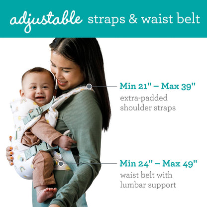 Infantino Flip Advanced 4-in-1 Babytrage, Ergonomisch, Umwandelbar, mit Blickrichtung Nach Innen und Außen, Vorne und Hinten Tragbar für Neugeborene bis Kleinkinder von 3,6-14,5 kg, Grau
