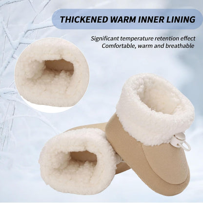 Baby Winter Shoes Warm Baby Shoes Winter Non-Slip Adjustable Newborn Snow Shoes First Walking Shoes Lined Thermal Fleece Crawling Shoes Slippers Winter Boots 0-18 Months 