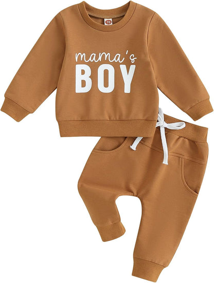 Baby Boys' Two-Piece Outfit, Long Sleeve Sweatshirt + Trousers, 2-Piece Set, Baby Clothing, 0-3 Years, Children's Outfit for Baby Boys 