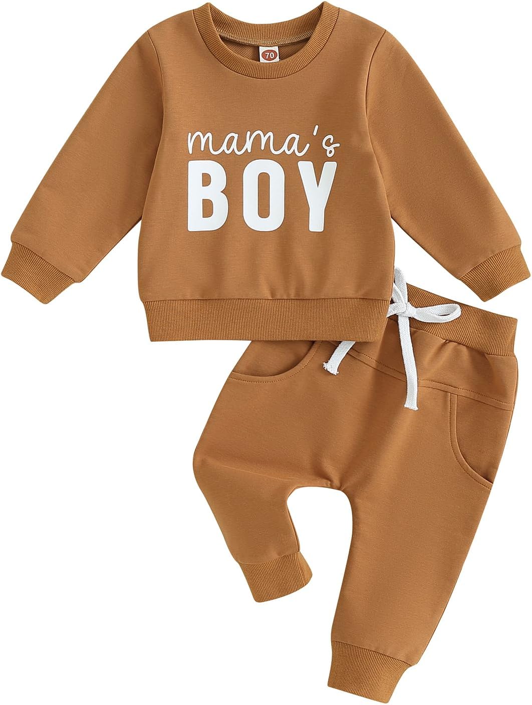 Baby Boys' Two-Piece Outfit, Long Sleeve Sweatshirt + Trousers, 2-Piece Set, Baby Clothing, 0-3 Years, Children's Outfit for Baby Boys 