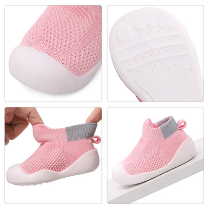LACOFIA Babyschuhe für Mädchen und Jungen - Atmungsaktive Krabbelschuhe mit rutschfester Gummisohle für Kleinkinder