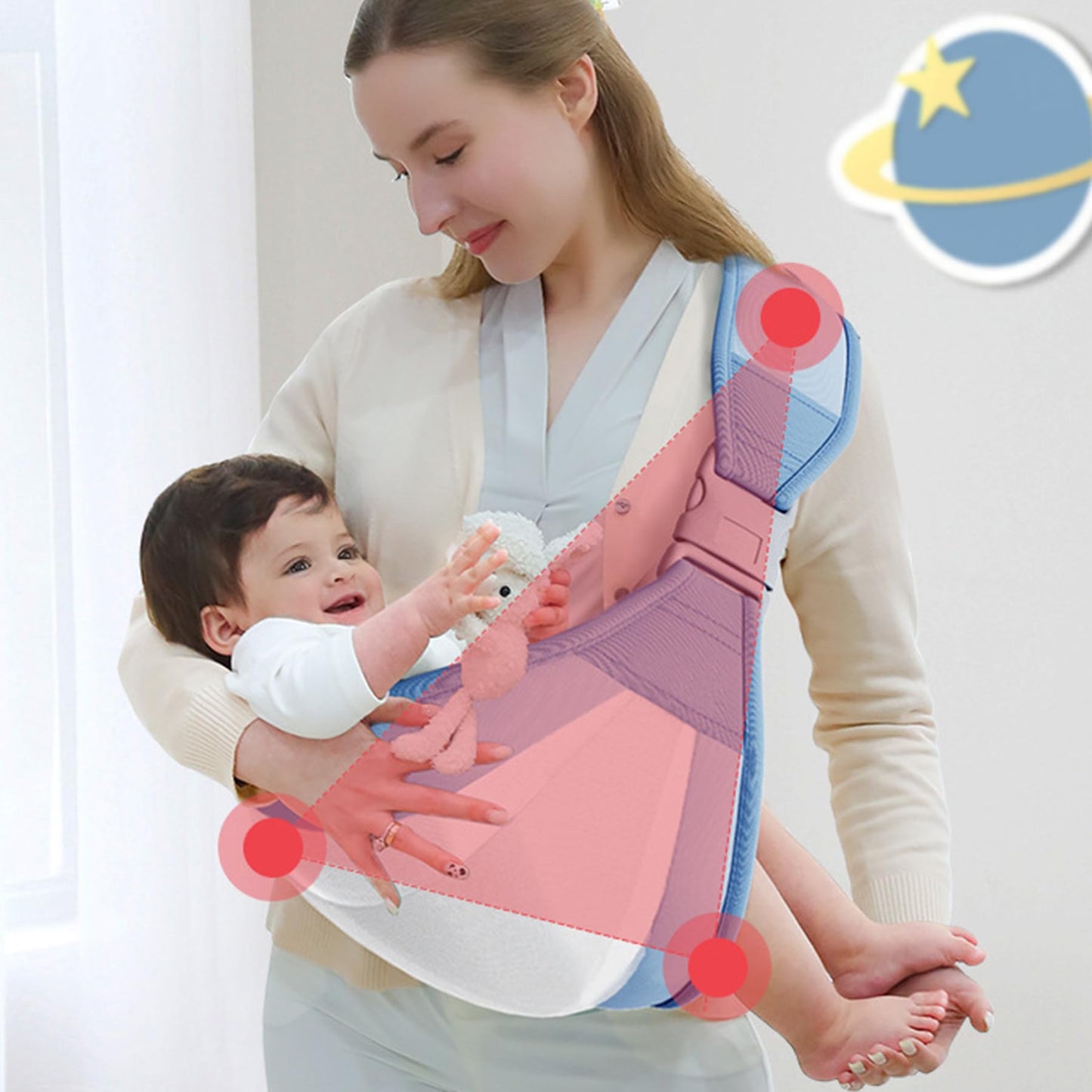 Babytrage,Babytrage Neugeborene ab Geburt,Tragetuch Baby Nugeboren,Atmungsaktive Baby Tragetuch,Babyrückentragen 0-15Kg,Neugeborene Verstellbare Babytrage