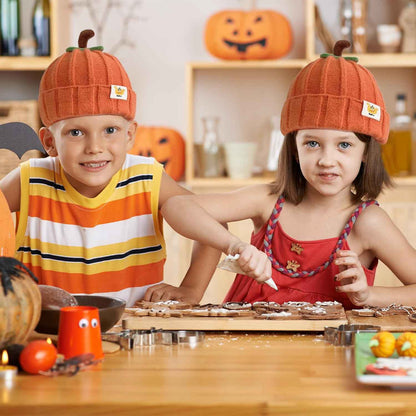 CharmBurst Baby Hat Pumpkin Design Orange, Soft Winter Hat for Boys and Girls, Children's Beanie Hat Halloween Gift, Winter Warm Hat Baby Gift