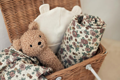 Jollein 537-848-66095 Spucktücher Mundtücher Musselin 3er Set Teddybär weiß (31x31cm)
