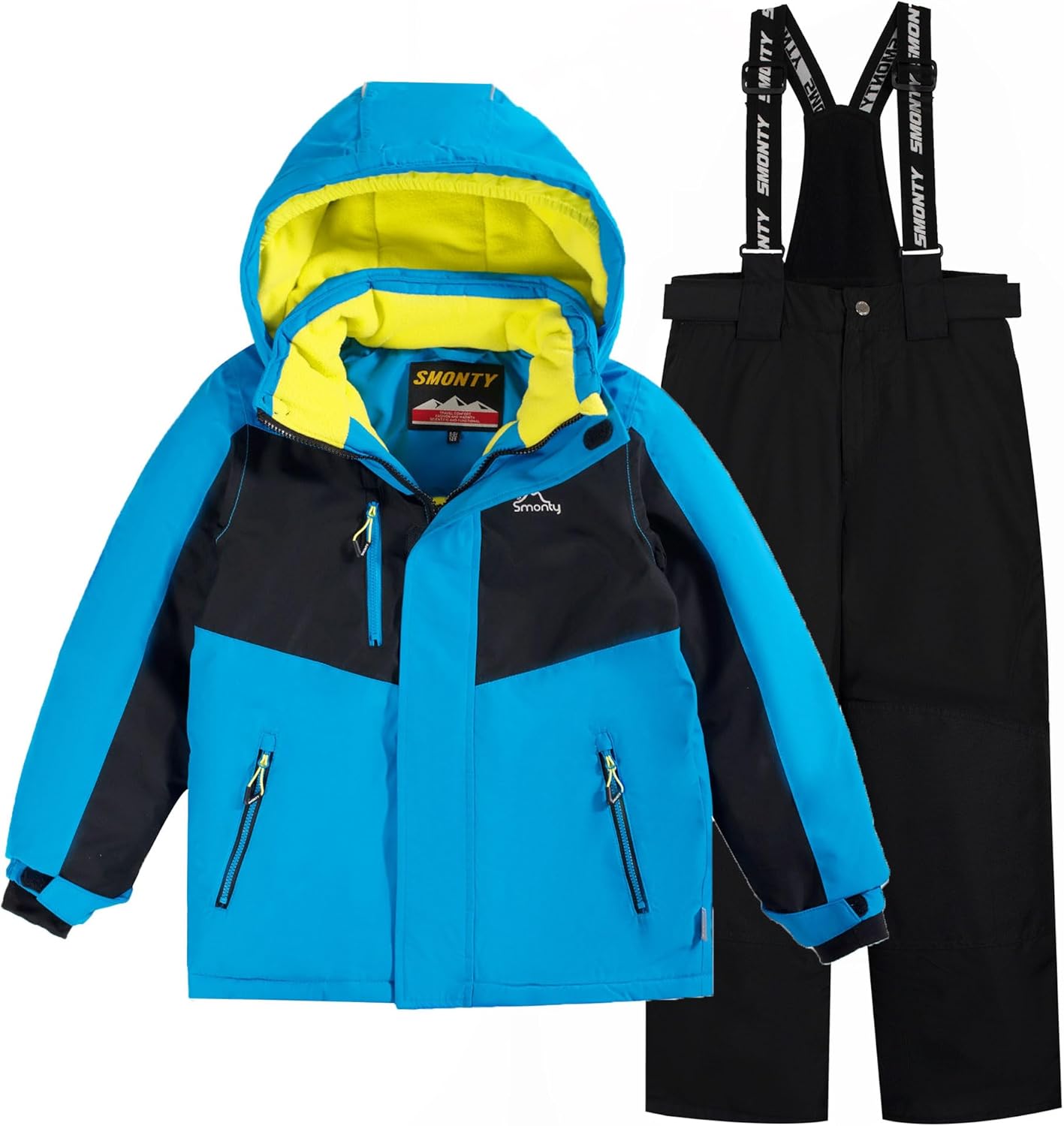 Kinder Schneeanzug für Jungen, Winter Skijacke und Hosen Set mit Kapuzenriemen, winddicht, wasserdicht, warmer Mantel