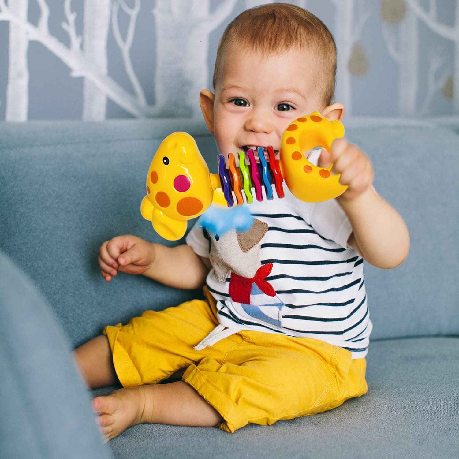 AIVIAI Baby Rassel Beißring Set Baby Spielzeug 6 Monate Babyspielzeug ab 3 6 9 12 Monaten Shaker Greifen Rassel Neugeborenes Spielzeug Musikalische Rasseln für Babys und Kleinkinder Geschenk（11 PCS）