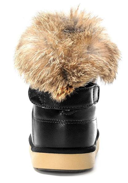 KVbabby Winter Shoes, Girls’ Warm Lined Winter Boots, Children's Ankle Boots, Waterproof Snow Boots, Soft Soles, Slip-On Boots