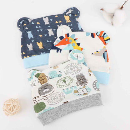 DRESHOW Neugeborene Swaddle Decke Hut Set Baby Gedruckt Swaddles Säugling Einstellbar Schlafsack für 0-3 Monate Mädchen Jungen