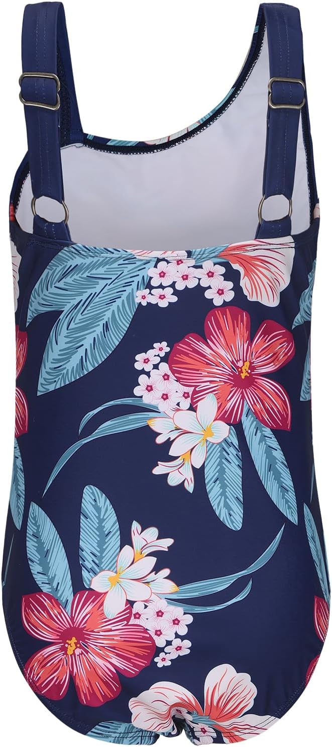 Swimsuit Girls Children One-Piece Swimwear Girls Teenagers Hawaii Elastic Wide Straps Swimsuit 110-164 / 6-16 Years