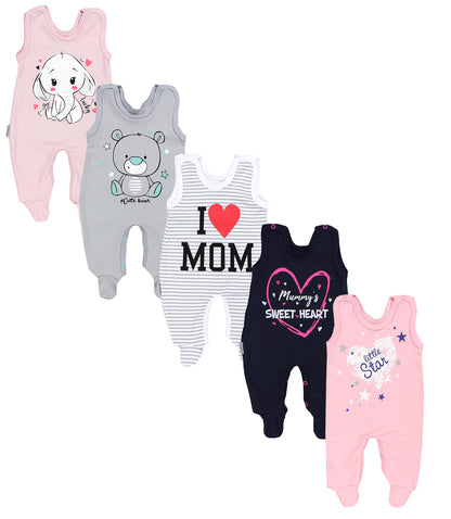 TupTam Baby Unisex Strampler mit Aufdruck Spruch 5er Pack