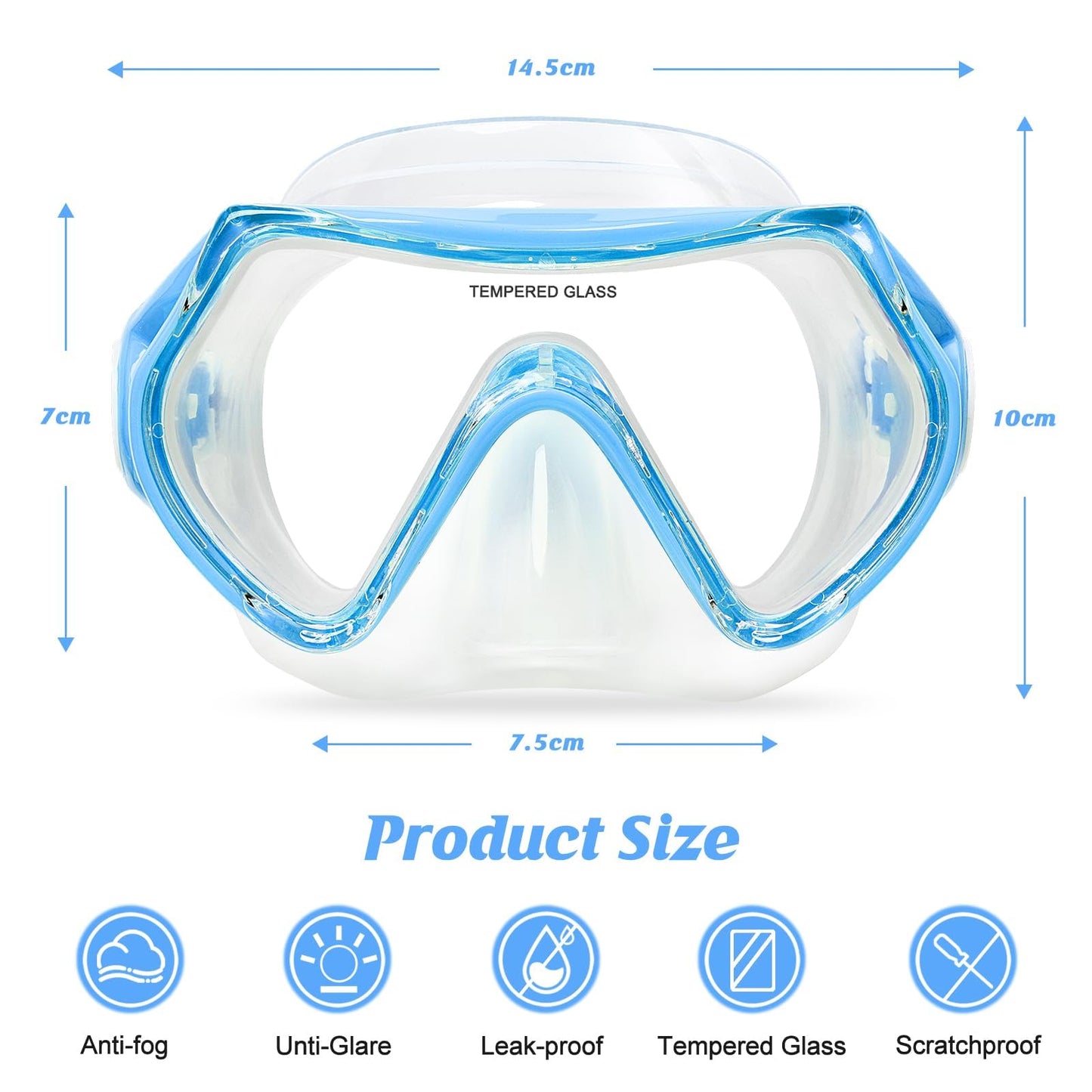 WOVOKA Taucherbrille Kinder, Schwimmbrille Kinder für 4-12 Jahre, Tauchmaske Schnorchelmaske Nasenabdeckung 180°Panorama HD Anti Nebel Anti-Leck für Jungen Mädchen Jugendliche