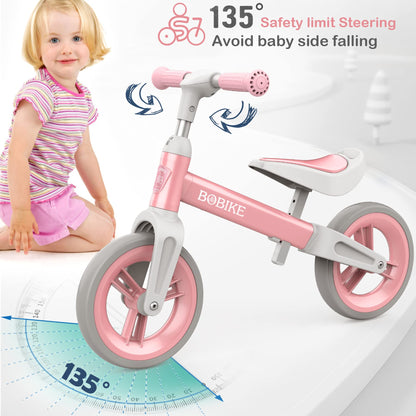 MHCYLION Laufrad ab 1.5-4 Jahre bis zu 25 kg, Lenkrad und Sattel höhenverstellbar, Lenkradschloss, Ultraleicht Kinderlaufrad Balance Fahrrad für Jungen Mädchen - Meloni2