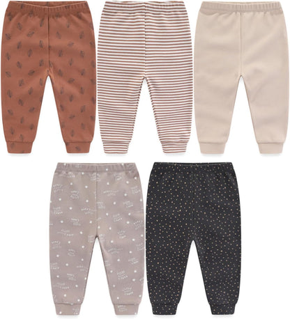 JELYLOVE 5er-Pack Unisex Baby Junge Mädchen Hosen Sets aus 100% Baumwolle Babyzubehör Neugeboren