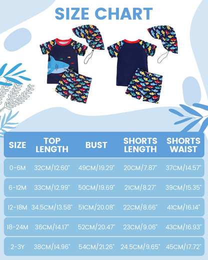 Uv Kleidung Baby Badeanzug Junge Zweiteilig Kurzärmel Schwimmshirt Badeshorts Uv Schutzkleidung 3 Monate-3 Jahre