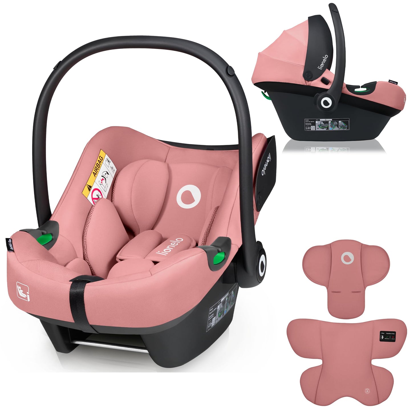 LIONELO ASTRID i-Size Baby Autositz 40-87 cm, Babyschale Gruppe 0+, Rückwärtsgerichtete Montage, 3-Punkt-Sicherheitsgurt Seitenschutz, Sitzeinlage Dri-Seat - Meloni2